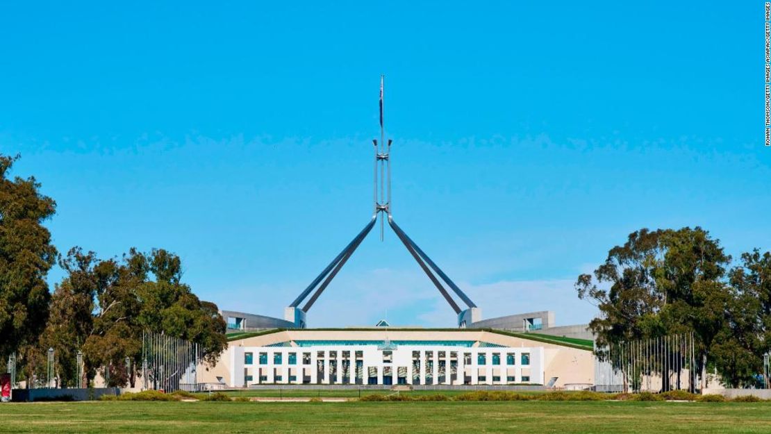Vista de la Casa del Parlamento de Australia en Canberra el 20 de agosto.