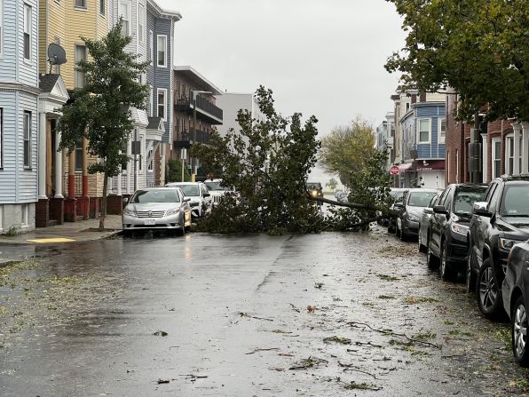 En Boston, la fuerte tormenta derribó árboles y generó inconvenientes en las calles.
