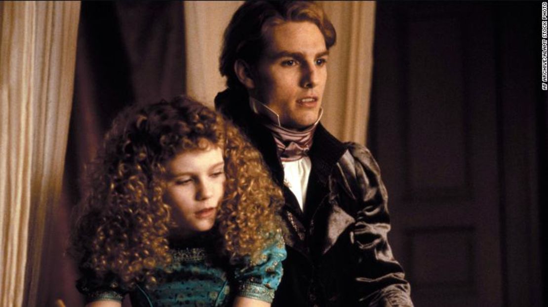 Los dos miembros del elenco más comprometidos del campamento de Anne Rice "Entrevista con el vampiro", Kirsten Dunst y Tom Cruise.