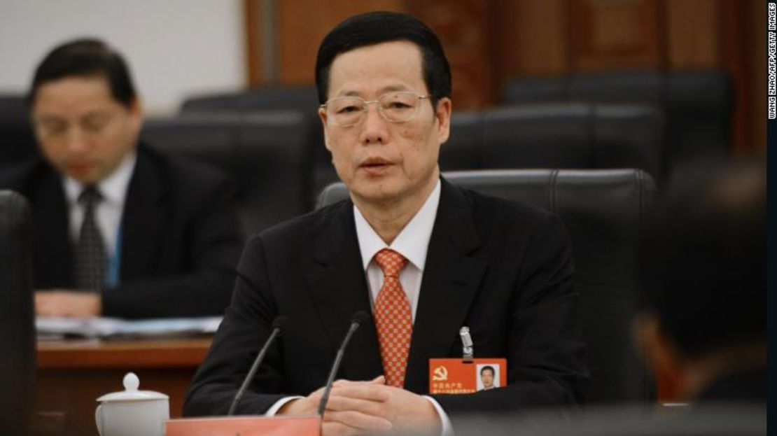 El ex vice primer ministro chino Zhang Gaoli (visto aquí en 2012) fue acusado públicamente por Peng de forzarla a mantener relaciones sexuales en su casa hace tres años.