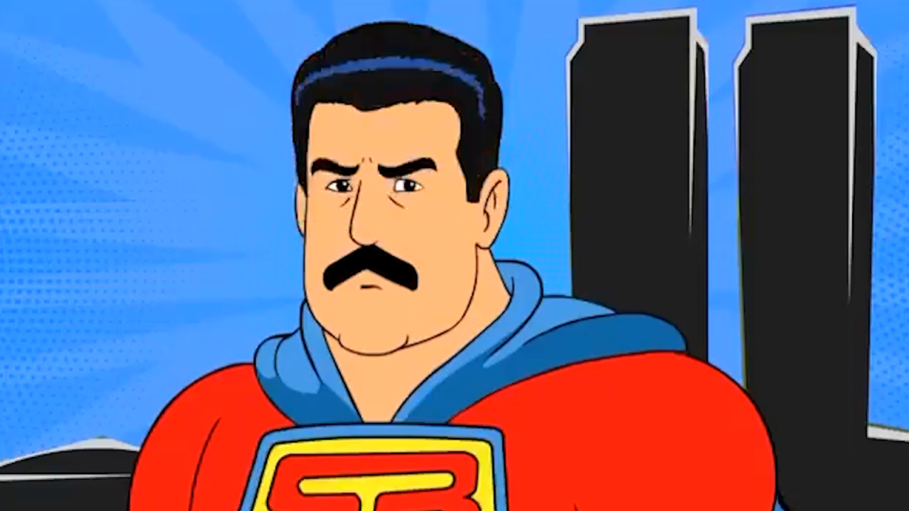 CNNE 1111545 - caricatura muestra a maduro como superheroe "luchando contra el imperio"