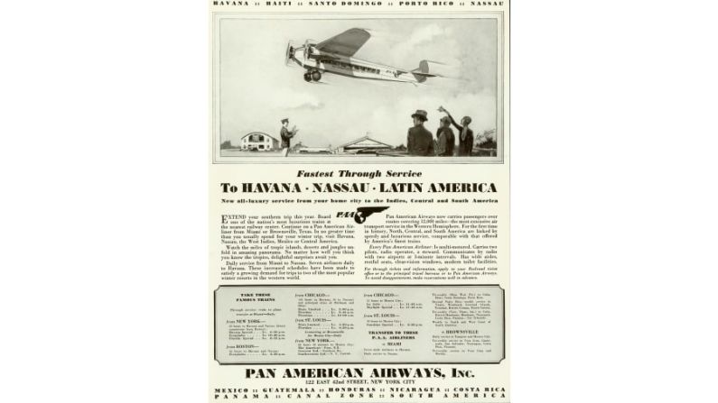 Primeras rutas: Pan Am comenzó operando vuelos de pasajeros y correo entre Cayo Hueso, Florida, y La Habana, Cuba. Cortesía de la Pan Am Museum Foundation, inc.