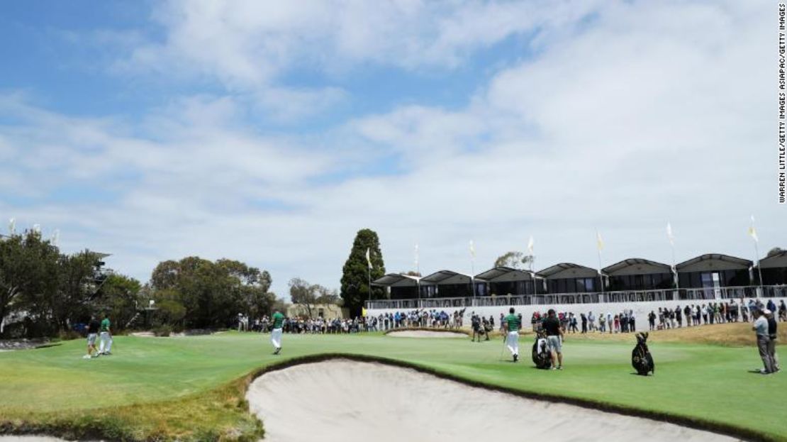 Una vista general del campo de golf Royal Melbourne antes de la Copa de Presidentes 2019.