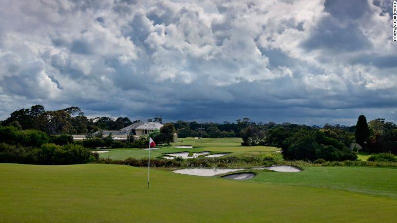 Una vista general del Royal Melbourne Golf Club en Black Rock, Melbourne, Australia. Tiger Woods y Ernie Els elogiaron la configuración natural del campo, con zonas secas y extensas del rough y las calles que han renunciado al agua.