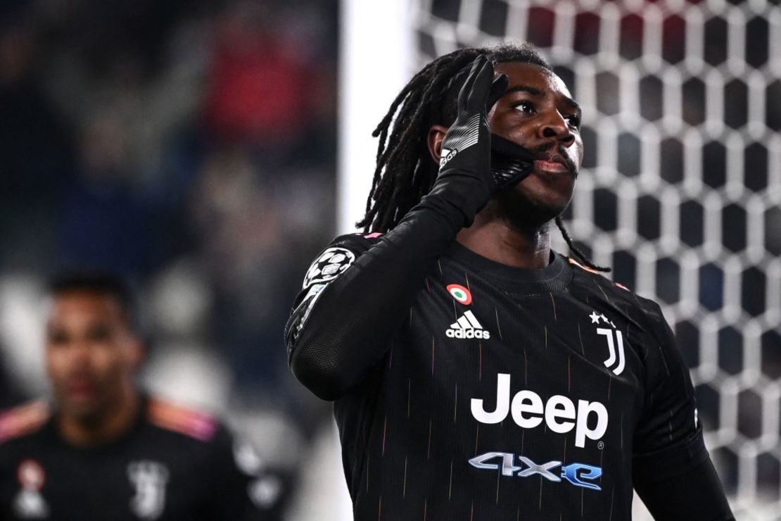 El delantero italiano de la Juventus, Moise Kean, celebra después de abrir el marcador. Crédito: MARCO BERTORELLO / AFP a través de Getty Images