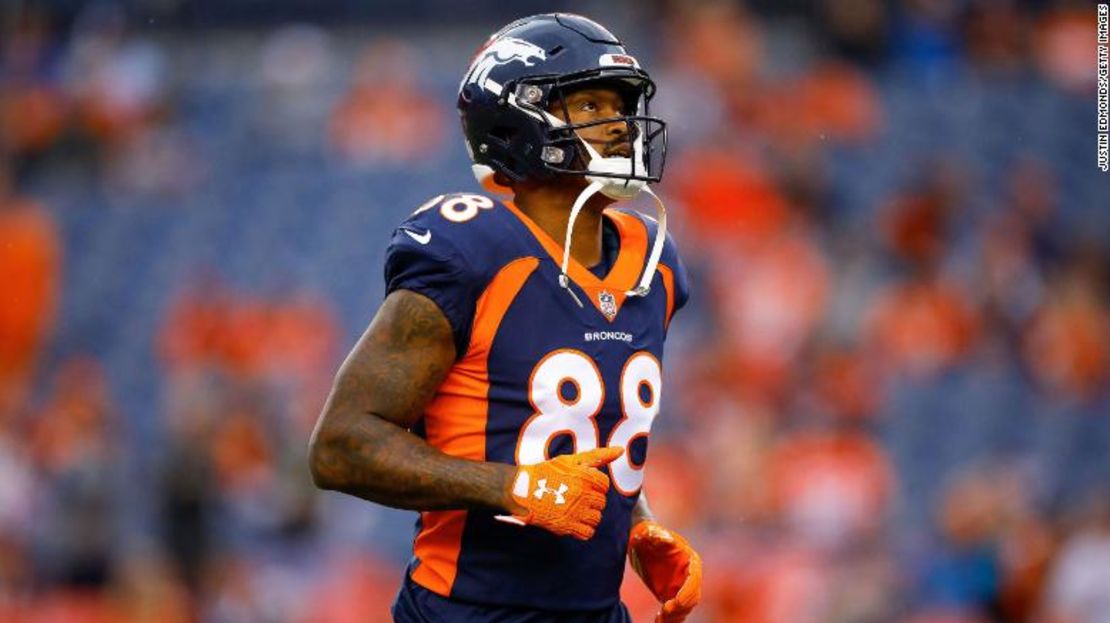 Demaryius Thomas, aquí en 2018 con los Denver Broncos, murió a la edad de 33 años, según la policía.