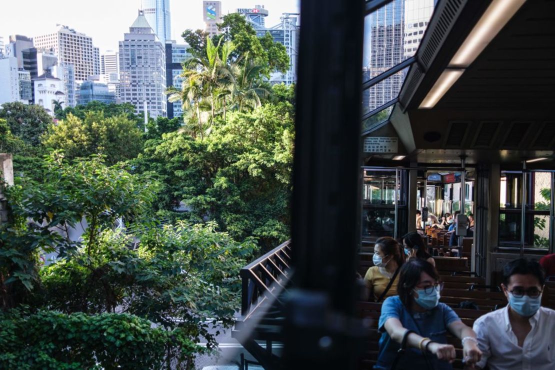 El Peak Tram en Hong Kong.