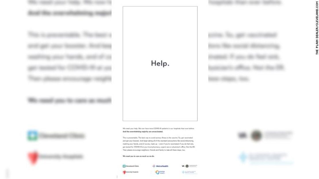 Este anuncio de seis centros sanitarios del área de Cleveland apareció el domingo