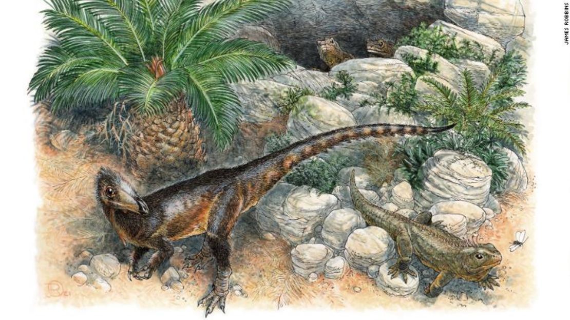 Esta ilustración muestra a Pendraig milnerae, el dinosaurio carnívoro más antiguo del Reino Unido.