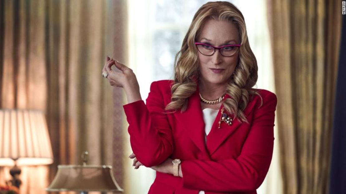 Meryl Streep representa a la la presidenta Janie Orlean en "Don't Look Up".