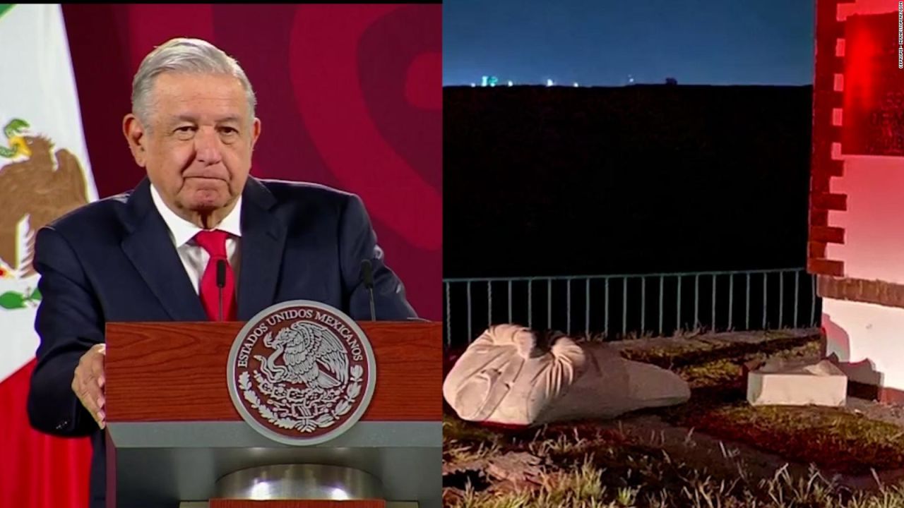 CNNE 1130760 - "no quiero que me levanten estatuas", dice amlo tras monumento derribado