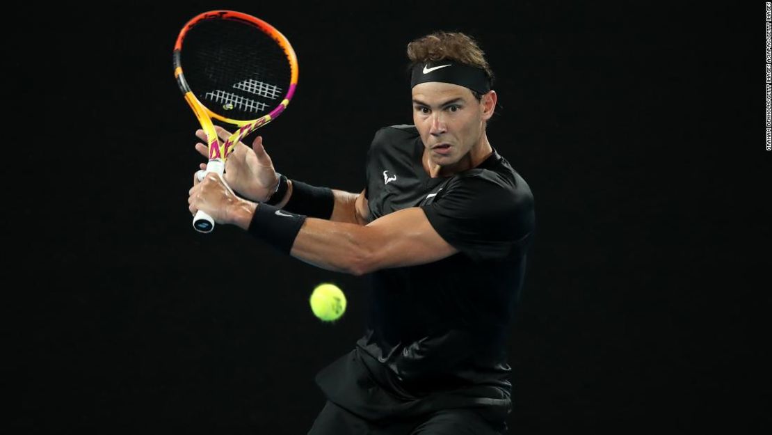 Nadal durante el partido con Ricardas Berankis, a quien venció este jueves.