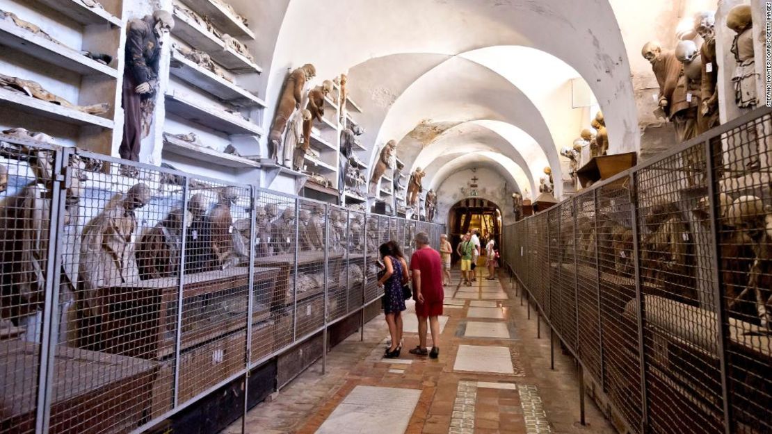 PALERMO, ITALY ??? AUGUST 15: The Catacombs of the Capuchins of Palermo it preserves 8,000 bodies mummified of Capuchins to nobles, bourgeois and representatives of the clergy 1500 until the end of the nineteenth century, to Cuba neighborhood on August 15, 2016 in Palermo, Italy. (Photo by Stefano Montesi/Corbis via Getty).