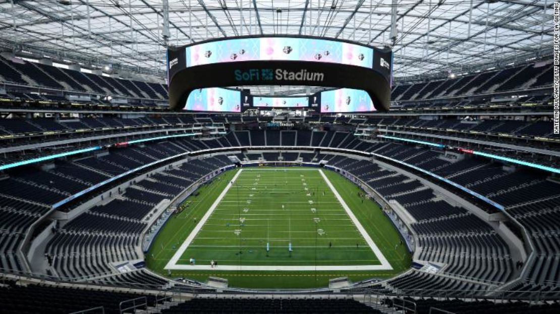 Vista general del SoFi Stadium, que será la sede del Super Bowl LVI el 13 de febrero de 2022.