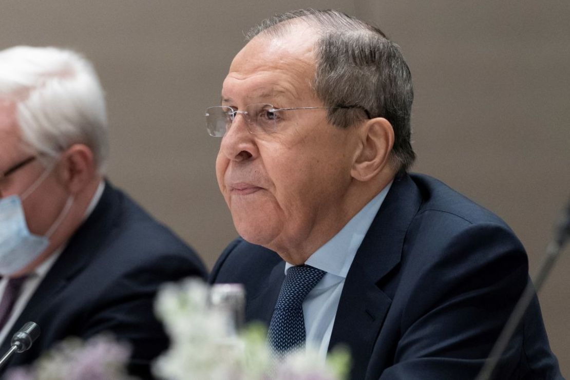 El ministro de Asuntos Exteriores de Rusia, Sergey Lavrov, durante la reunión con el secretario de Estado de EE.UU. Antony Blinken.