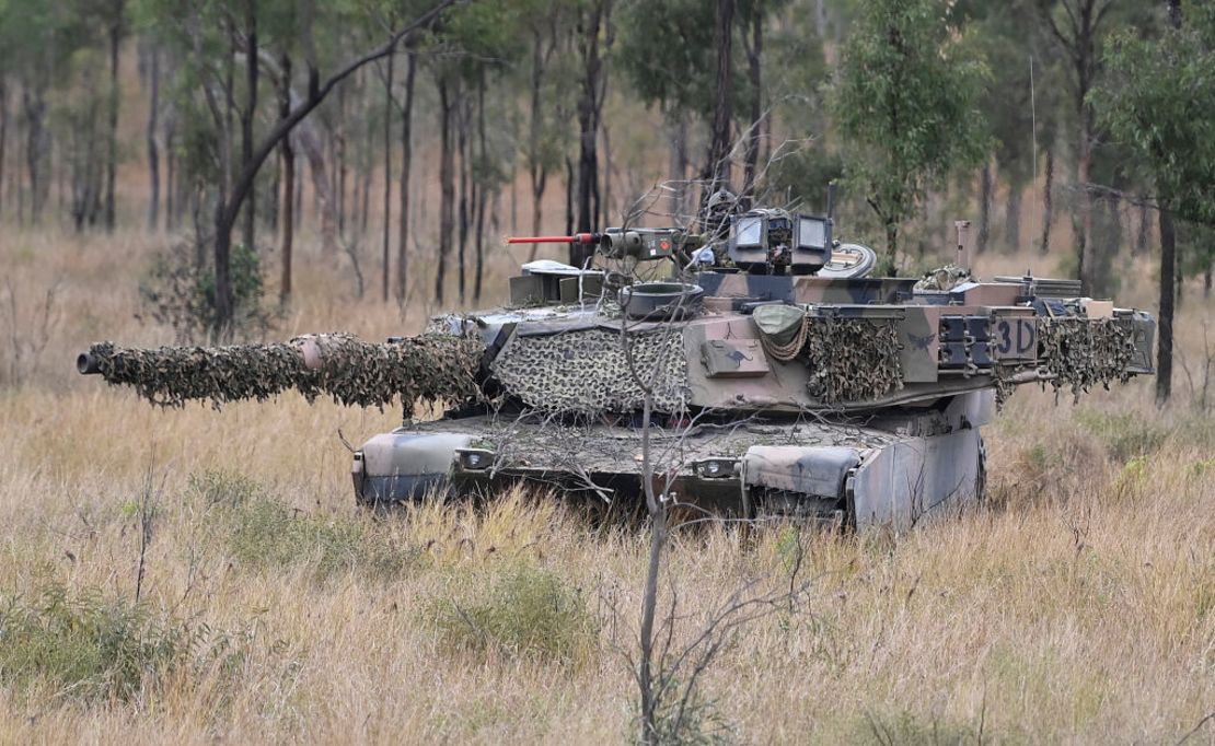 Un tanque M1 Abrams de fabricación estadounidense, en servicio en el ejército de Australia.