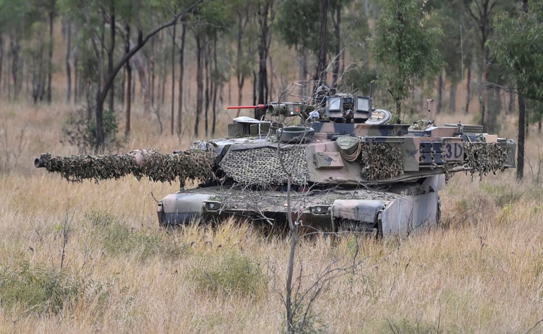 Un tanque M1 Abrams de fabricación estadounidense, en servicio en el ejército de Australia.