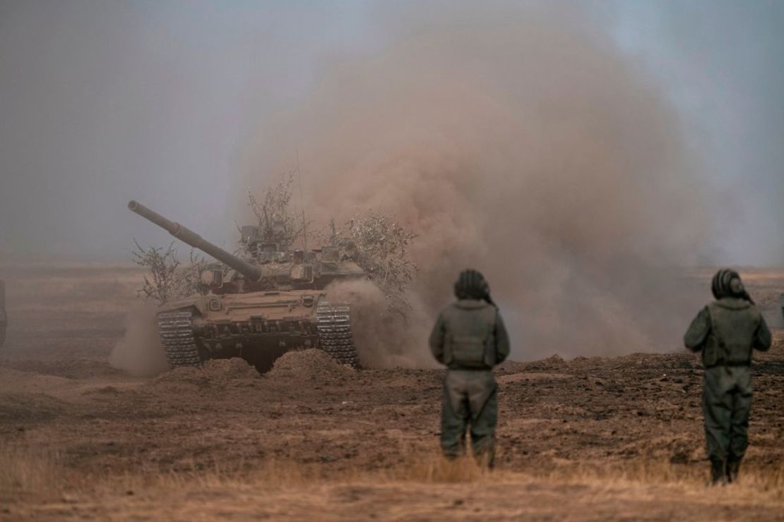 Un tanque ruso T-72-B3 durante ejercicios en el sur de Rusia en 2020.