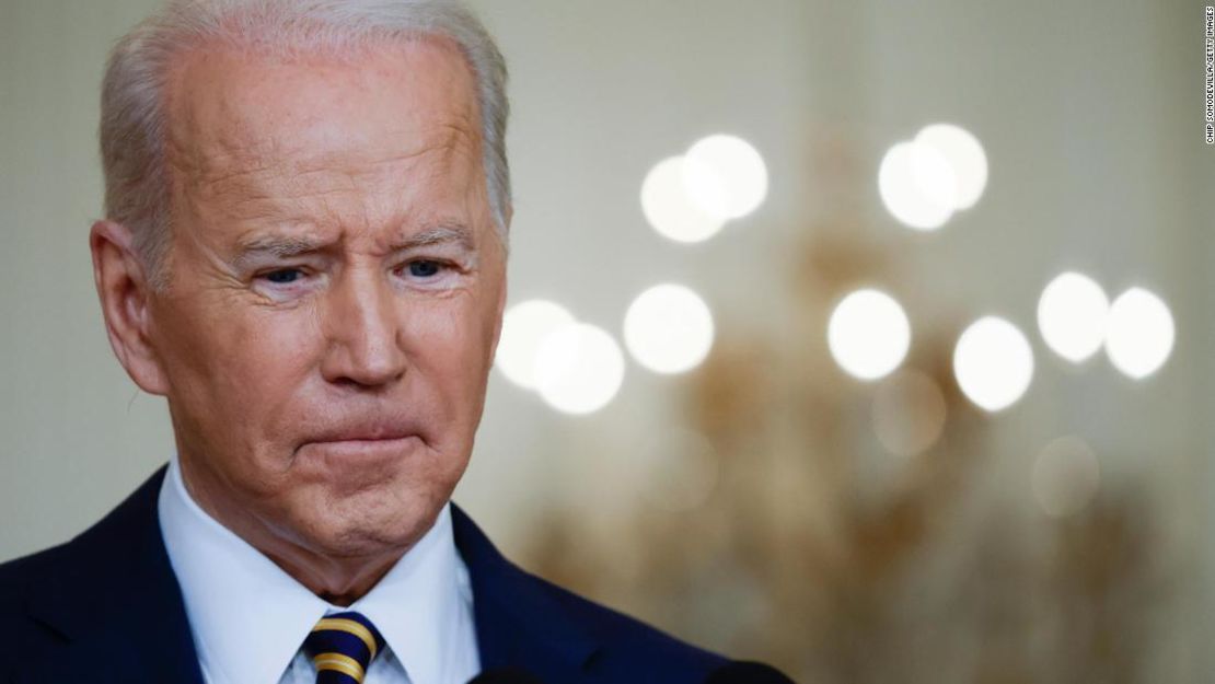 WASHINGTON, DC - JANUARY 19: U.S. President Joe Biden answers questions during a news conference in the East Room of the White House on January 19, 2022 in Washington, DC. With his approval rating hovering around 42-percent, Biden is approaching the end of his first year in the Oval Office with inflation rising, COVID-19 surging and his legislative agenda stalled on Capitol Hill.