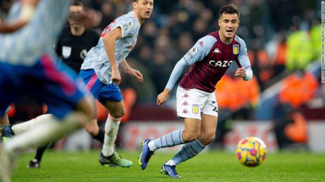 Coutinho en su debut contra el Manchester United.