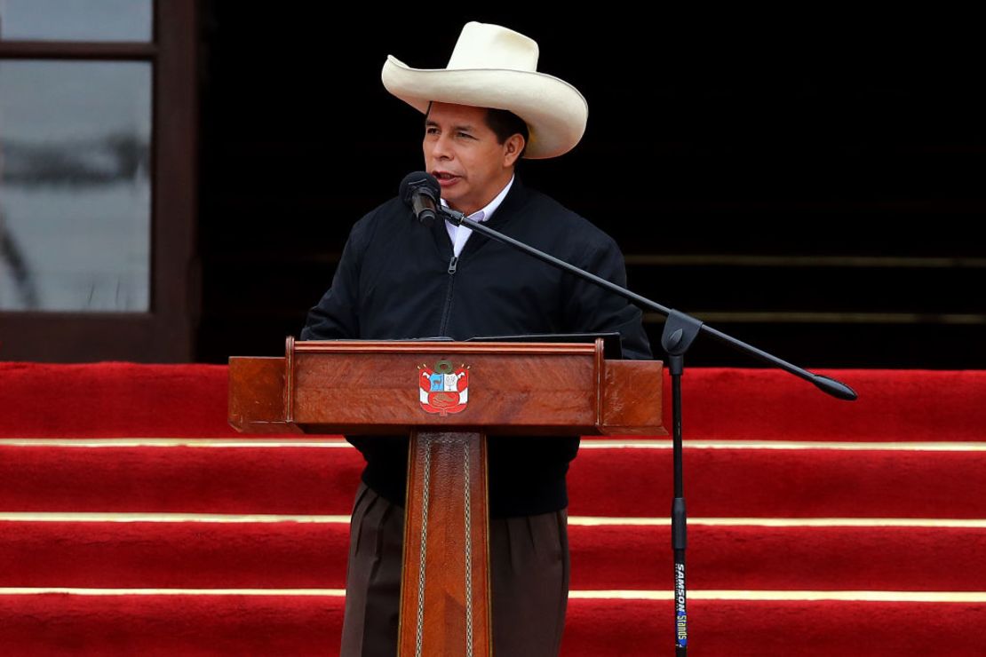 Pedro Castillo, presidente de Perú. Crédito: Leonardo Fernandez/Getty Images