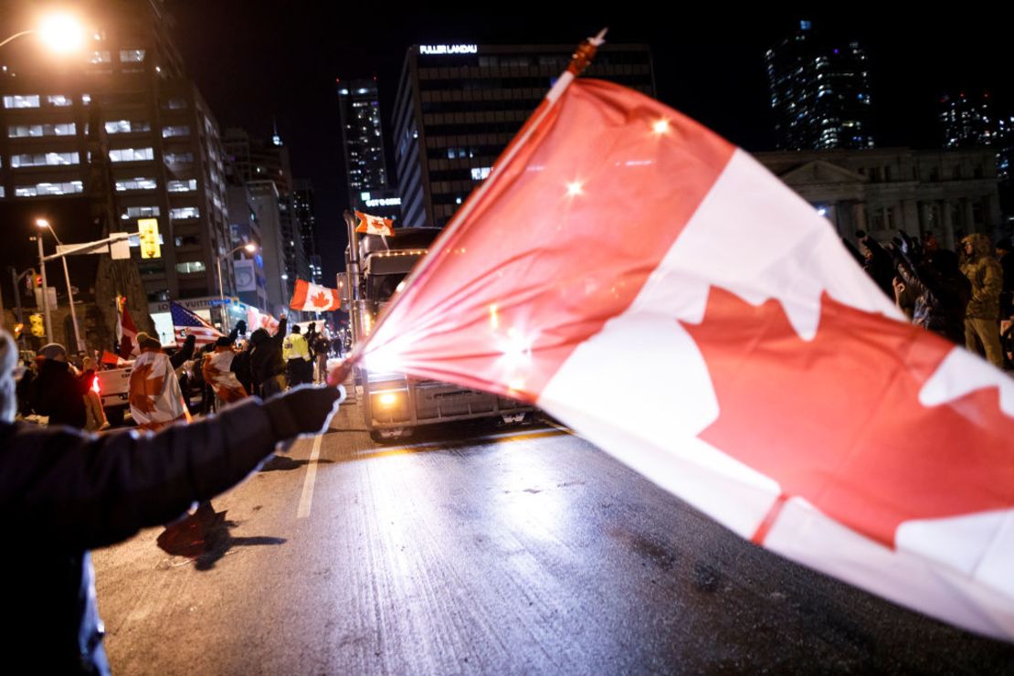 Protestas de camioneros en Canadá el 5 de febrero de 2022.