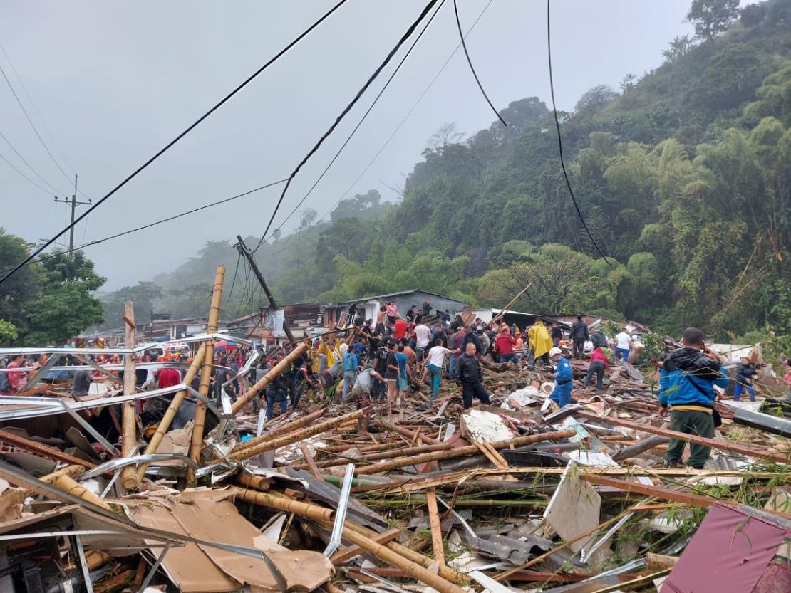 Fuertes lluvias generaron deslizamientos en el departamento de Caldas, en el oeste de Colombia.