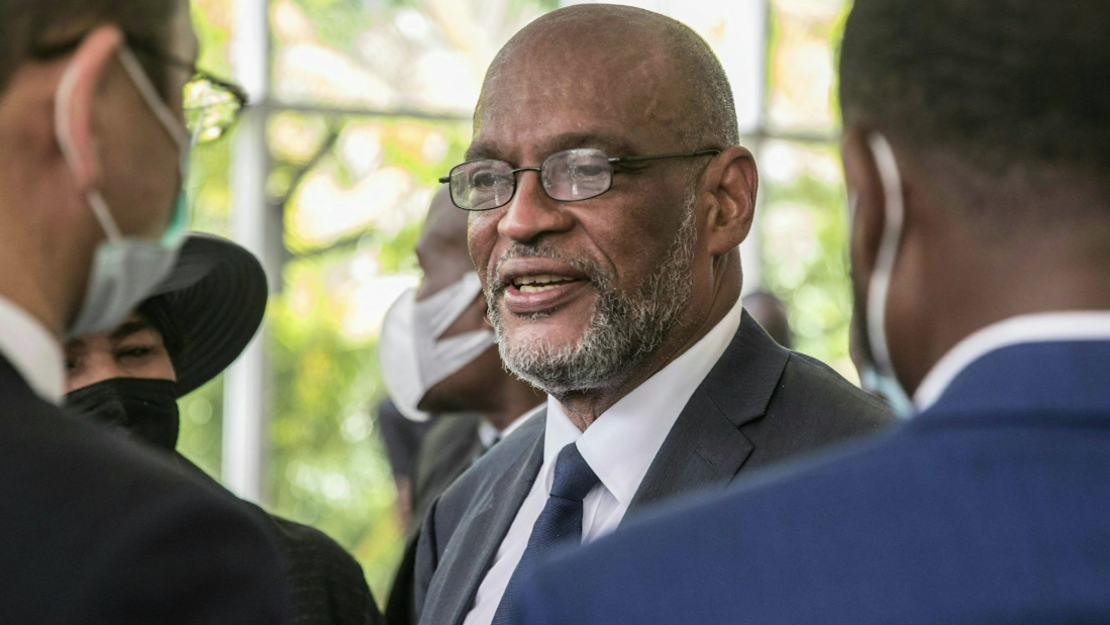 El primer ministro de Haití, Ariel Henry, en una ceremonia en memoria del fallecido Jovenel Moïse, en Puerto Príncipe, el 20 de julio de 2021.