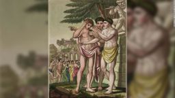 Jóvenes sacerdotes conocidos como Lupercales durante la fiesta de Lupercalia.