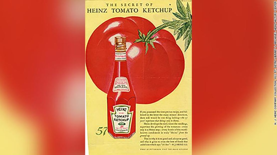 Un anuncio de revista para el ketchup Heinz de 1927.