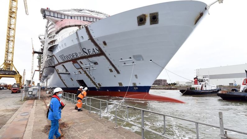 Interrupción por el covid: la entrega del barco estaba prevista en un principio para 2021, pero se retrasó debido a las demoras provocadas por la pandemia mundial. Crédito: Royal Caribbean