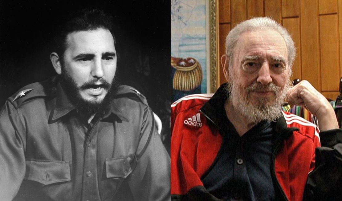 A la izquierda, Fidel Castro en 1959. A la derecha, en enero de 2008.