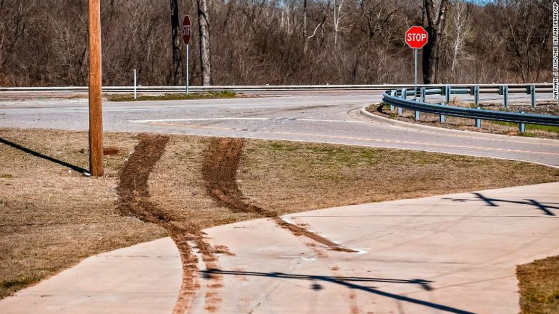 El lugar del accidente cerca de Tishomingo, al sur de la ciudad de Oklahoma.