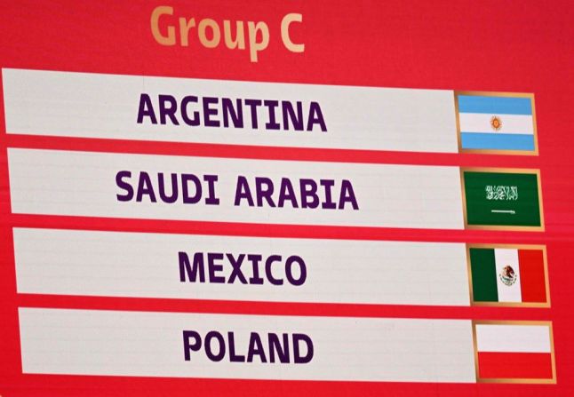 Grupo C del Mundial de Fútbol de Qatar 2022: Argentina, Arabia Saudita, México y Polonia.