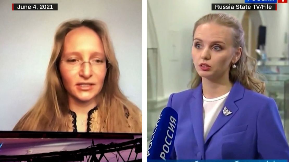 Katerina Tikhonova y Mariya Putina, hijas de Vladimir Putin. Fuente: Reuters, Russia State TV