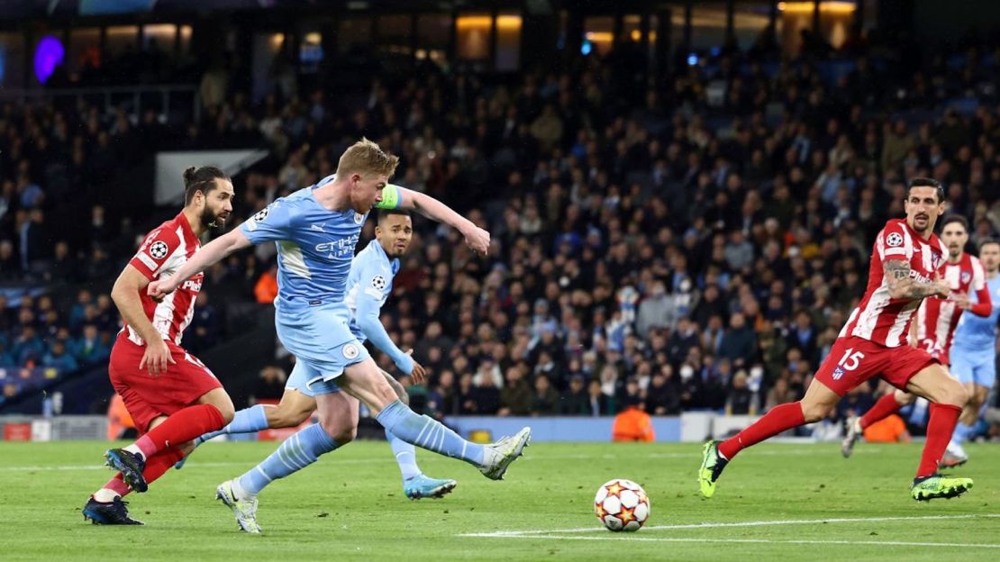 Un gol de Kevin de Bruyne puso al City 1-0 arriba después del partido de ida de los cuartos de final de la Liga de Campeones.