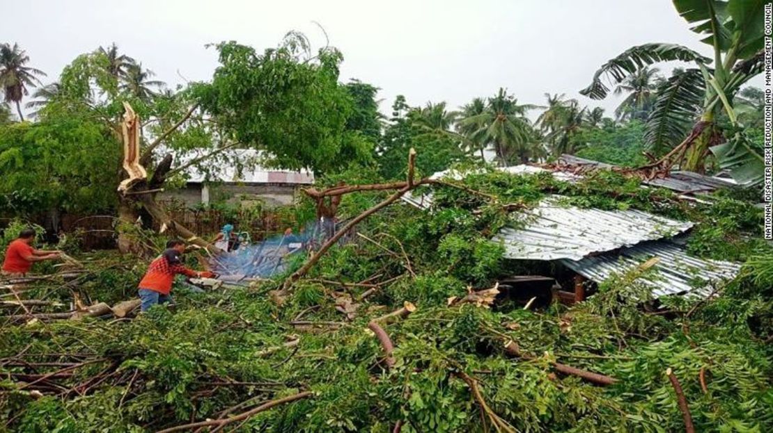 Daños causados por la tormenta tropical Megi en Mindanao, Filipinas.