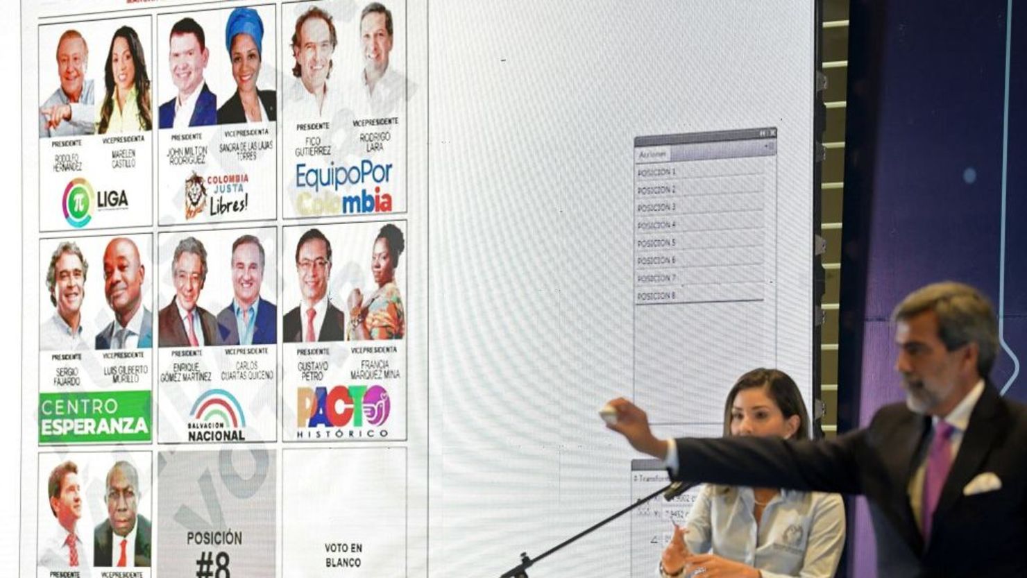 Elecciones presidenciales de Colombia 2022: presentación de la tarjeta electoral por parte de la Regustraduría Nacional, el 29 de marzo de 2022.