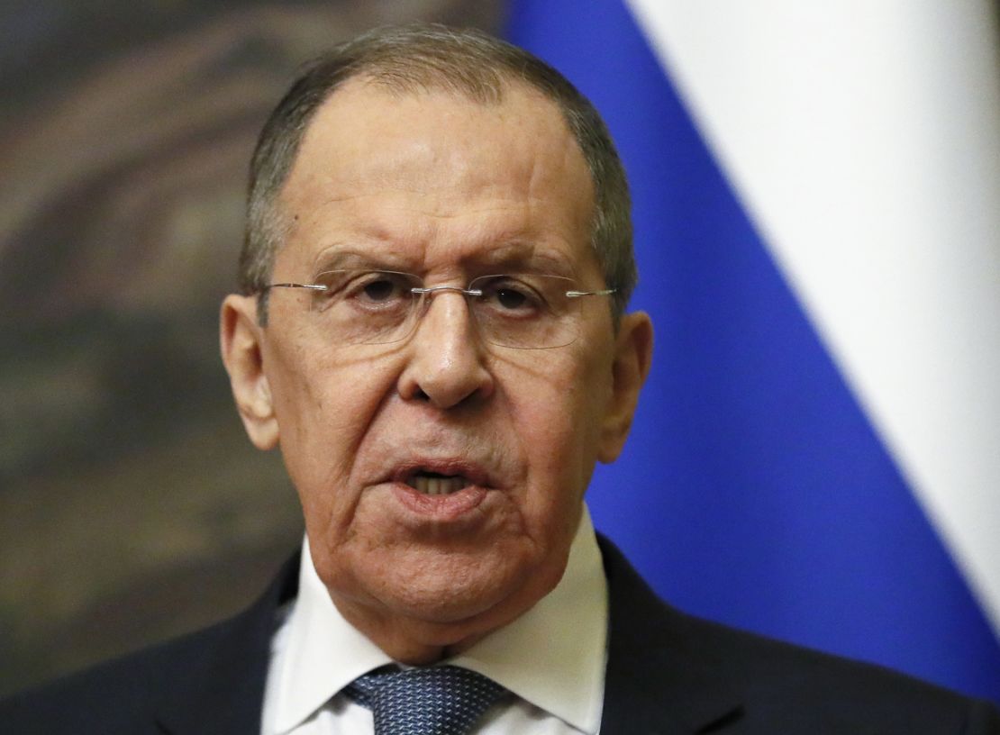 El ministro de Relaciones Exteriores de Rusia, Sergey Lavrov, asiste a una conferencia de prensa en Moscú, Rusia, el 27 de abril.