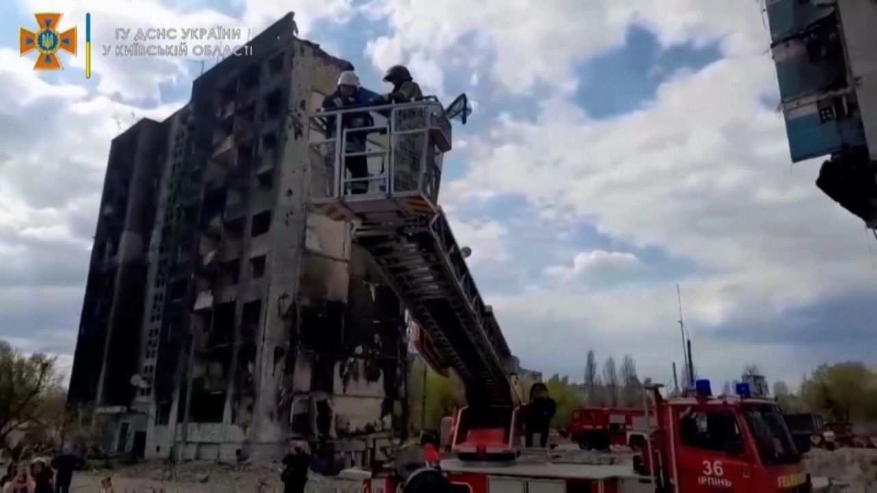 CNNE 1200525 - rescatan a gato dentro de los escombros de edificio en ucrania