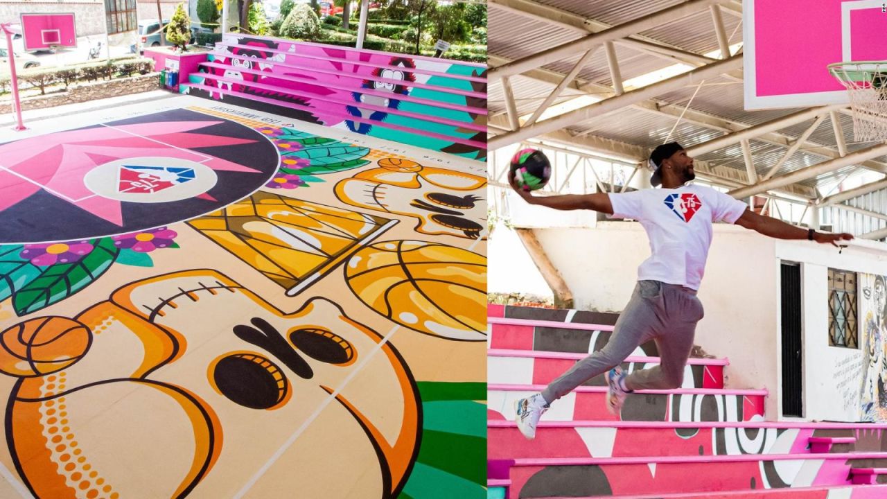 CNNE 1210039 - mira la cancha de baloncesto en oaxaca, con el sello de la nba