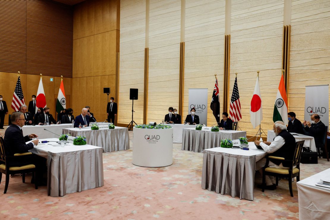 Los líderes de la Cumbre Quad se reúnen en el Palacio Kantei de Tokio, Japón, el 24 de mayo.