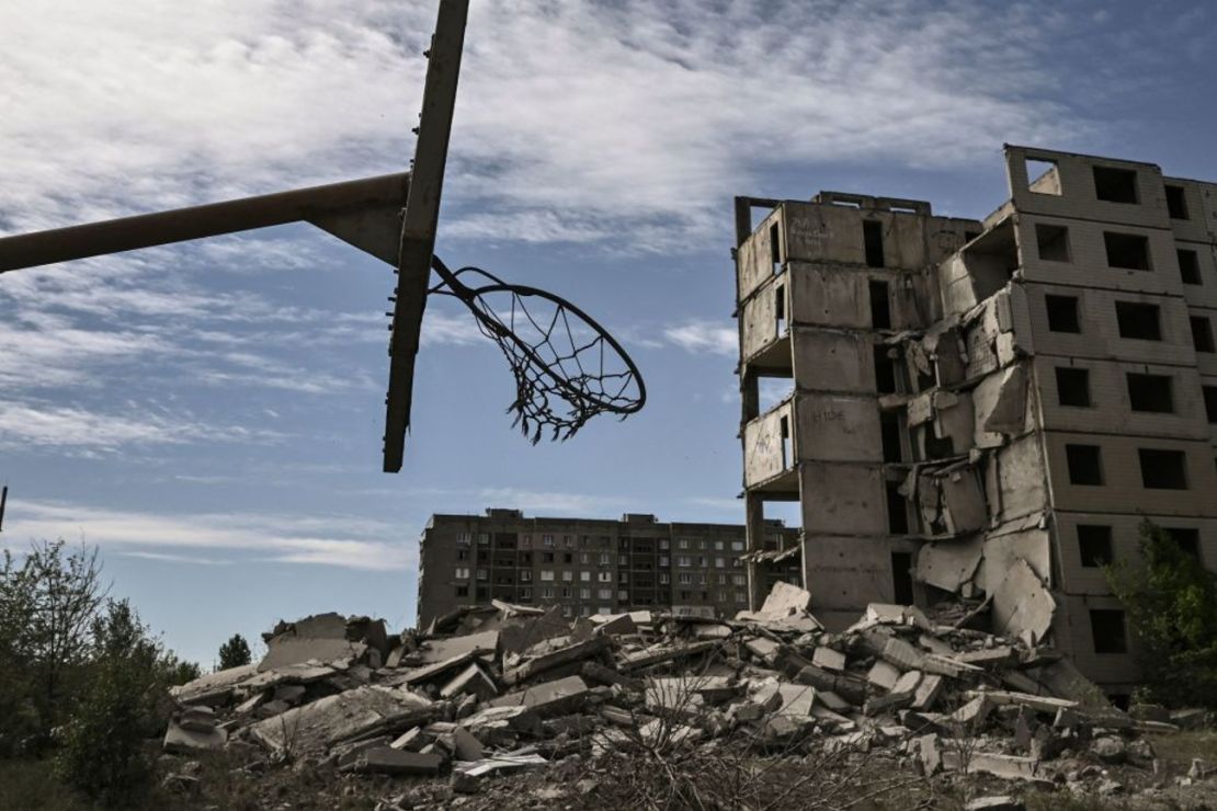 Edificios destruidos en Kramatorsk, región de Donbás.