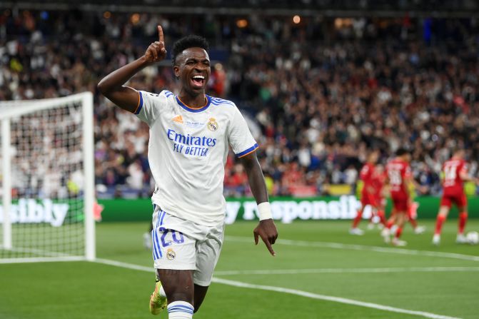 El momento del gol de Vinícius. Créito: Shaun Botterill/Getty Images