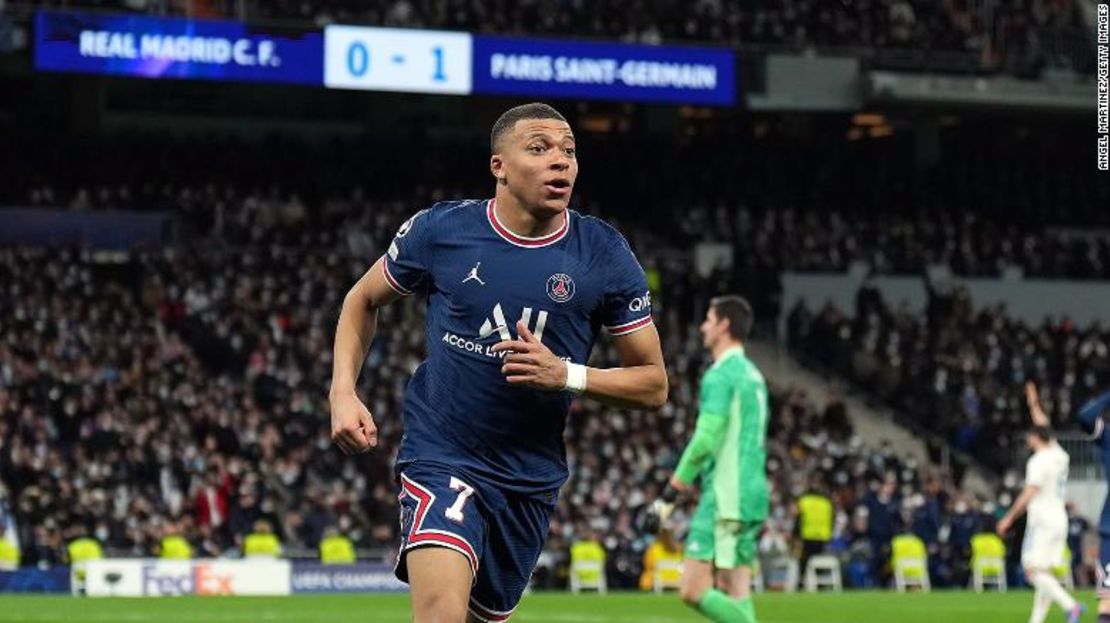 Mbappé marcó un gol en el estadio Bernabéu en la derrota global del PSG por 3-2 ante el Real Madrid en los cuartos de final de la Champions League este año.