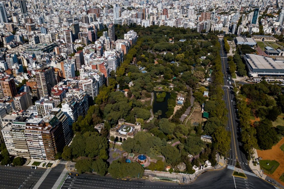 Vista aérea del Ecoparque de Buenos Aires el 14 de abril de 2020 en Buenos Aires, Argentina.