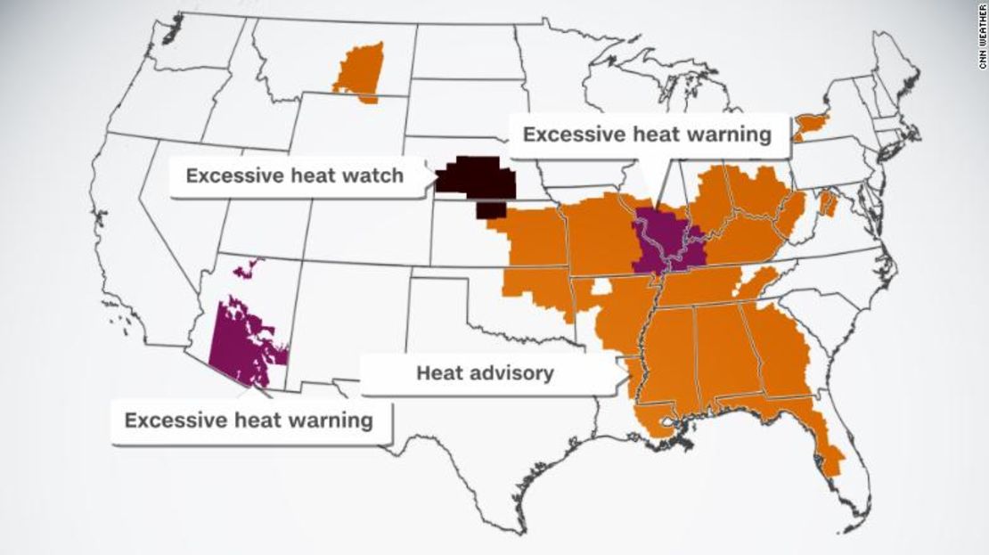 Alertas de calor para el jueves 16 de junio de 2022.