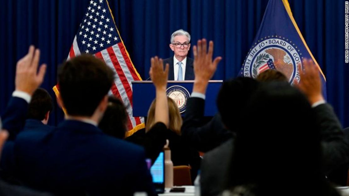 El presidente de la Reserva Federal de Estados Unidos, Jerome Powell, habla durante una conferencia de prensa en el edificio de la Reserva Federal en Washington, el 15 de junio de 2022.