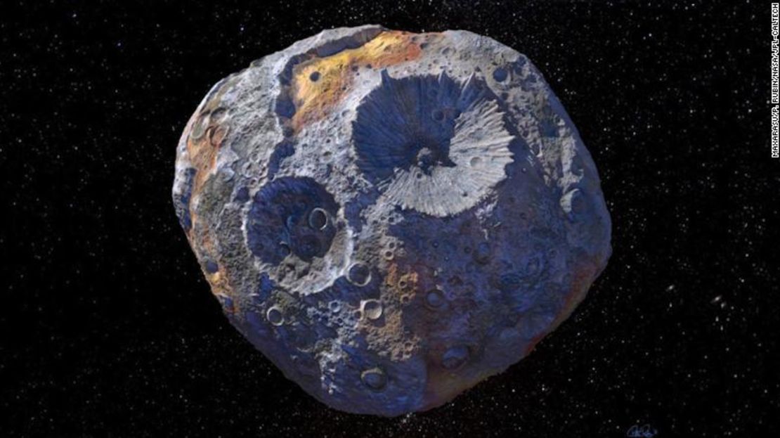 Esta representación muestra cómo creen los científicos que es el asteroide Psyche de cerca.