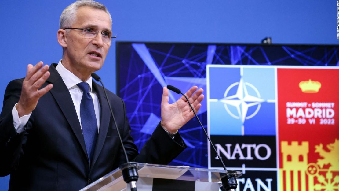 Jens Stoltenberg, secretario general de la OTAN, durante la cumbre de Madrid.